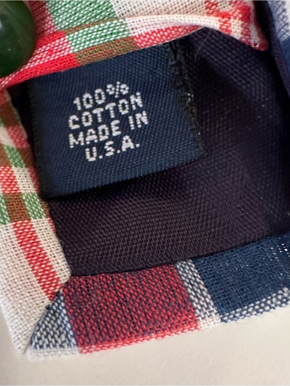 J Crew Cotton Tie Red Blue Green Plaid 58”x 4” - Picture 4 of 5